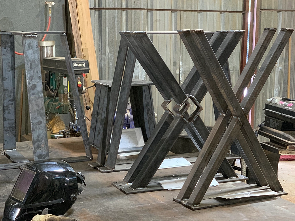 Custom metal table bases