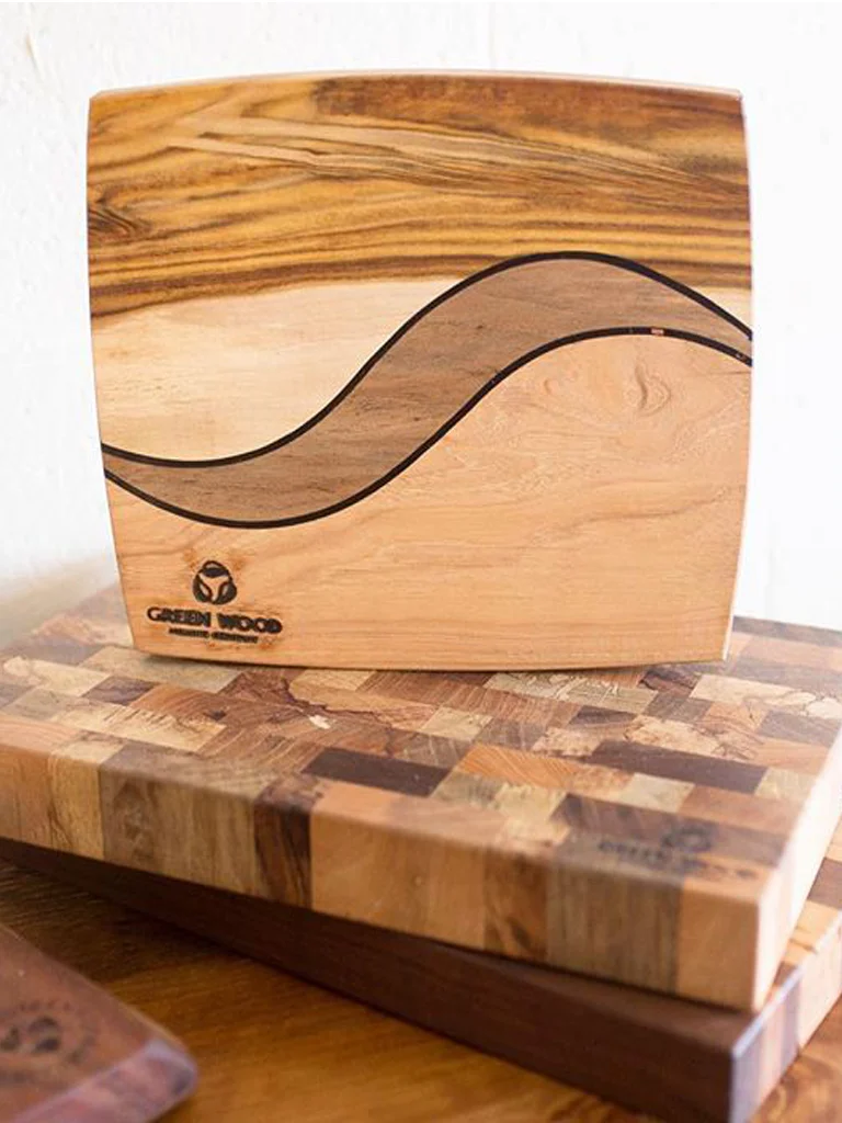 Handcrafted cutting boards by Green Wood Milling Co. in San Antonio TX