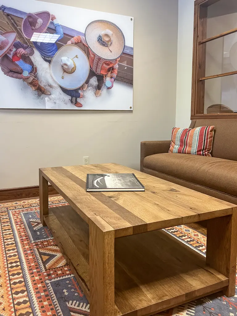 Reclaimed Wood Coffee Table with Open Shelf Storage