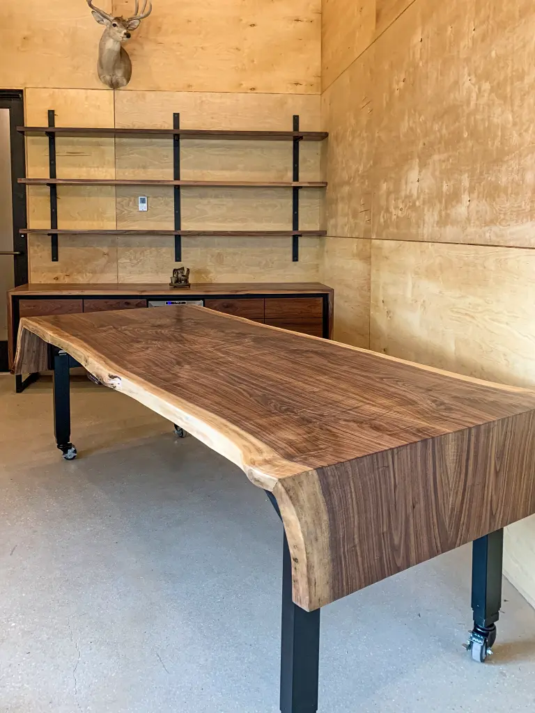 Live Edge Office Desk with Metal Base